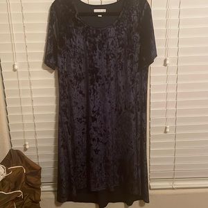 Navy. Dress Barn Large shirt velor dress. No tags. Never worn. Smoke free home.